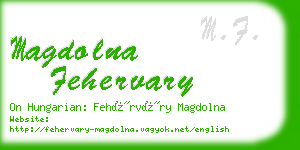 magdolna fehervary business card
